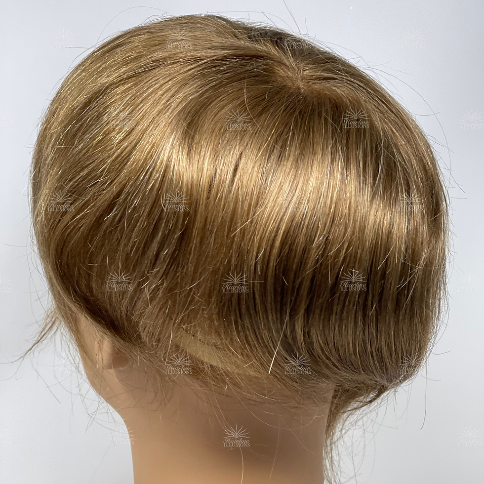 Thumbnail: 3"X6" Authentic Virgin Blonde Topper or Toupee for Him and Her