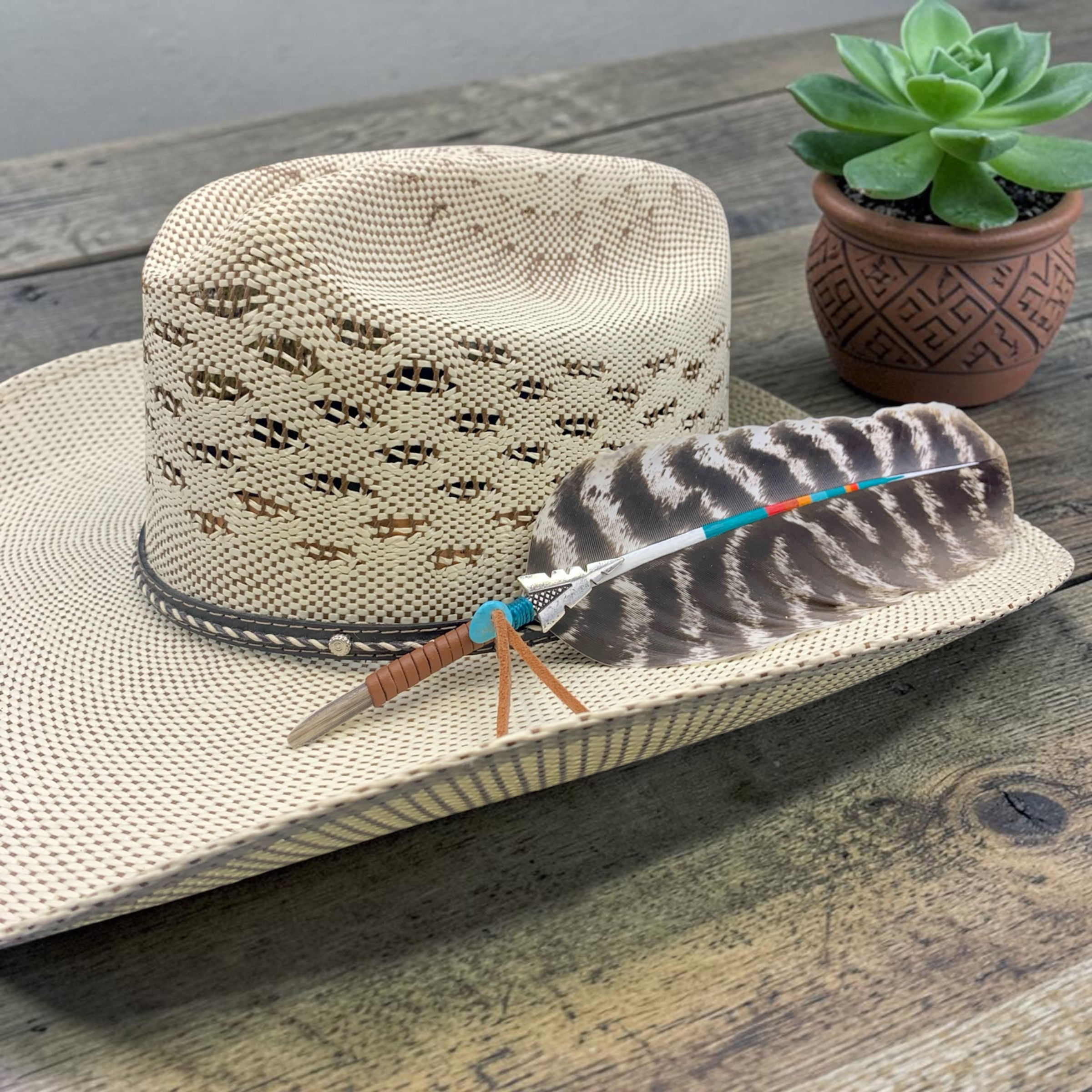 Wester Hat Feather “The Painted Brave”