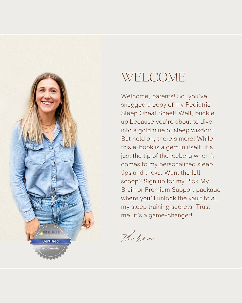 Welcome page of The Pediatric Sleep Nurse's Sleep training ebook