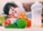 Baby bottle and toys