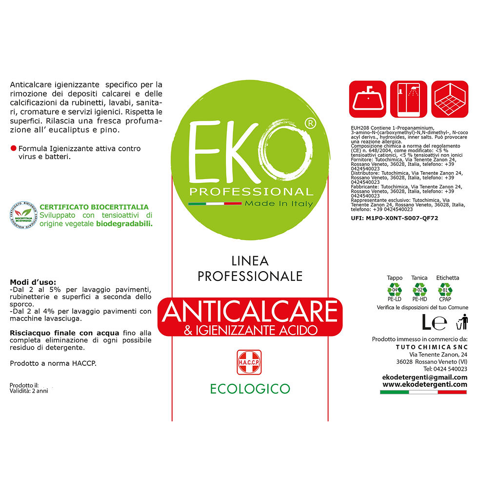 Miniatura: Anticalcare con igienizzante professionale ecologico