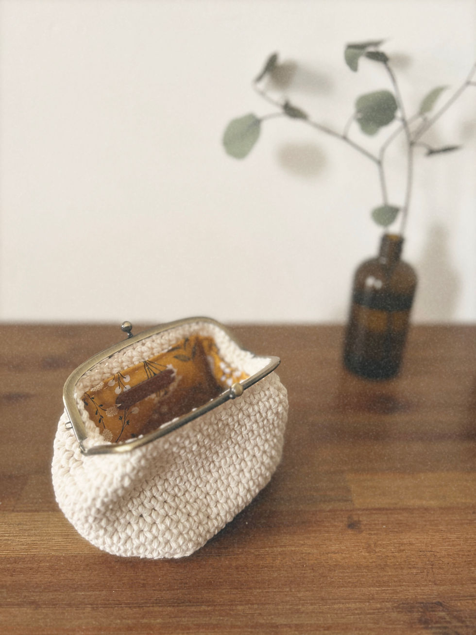 Thumbnail: Cotton crochet dumpling pouch (S)