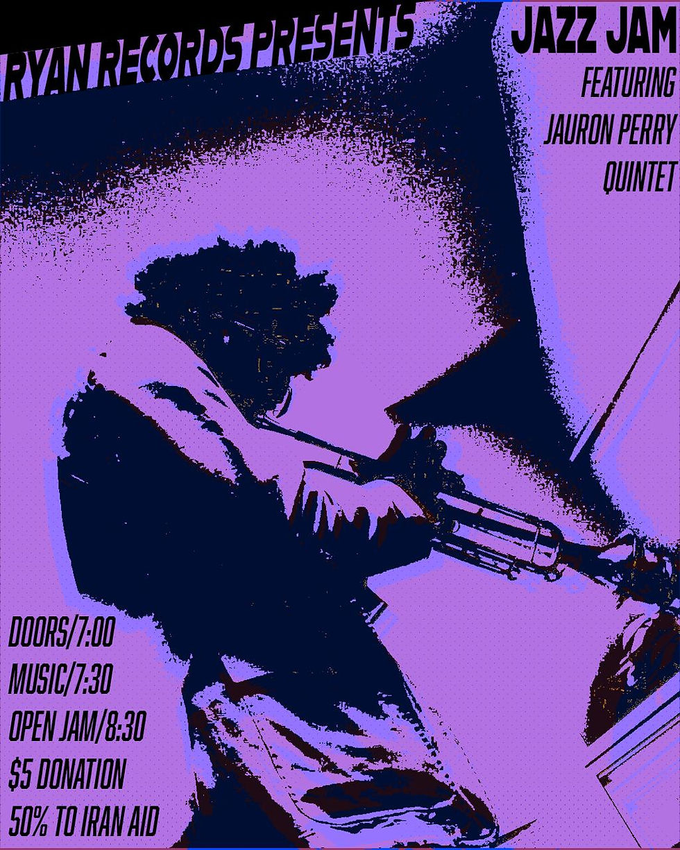ryan records jazz jam third space sound jauron perry quintet poster