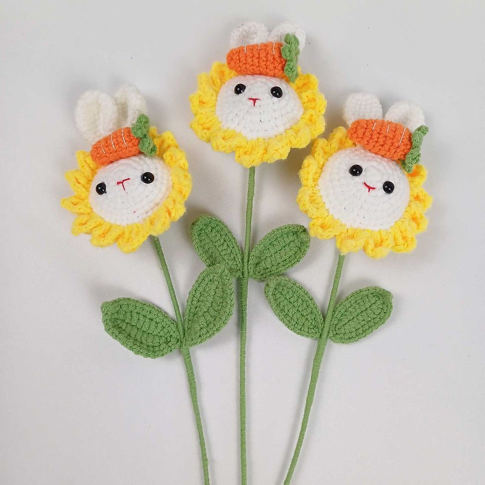Sunflower Bunny Crochet Flower | Forever Flowers