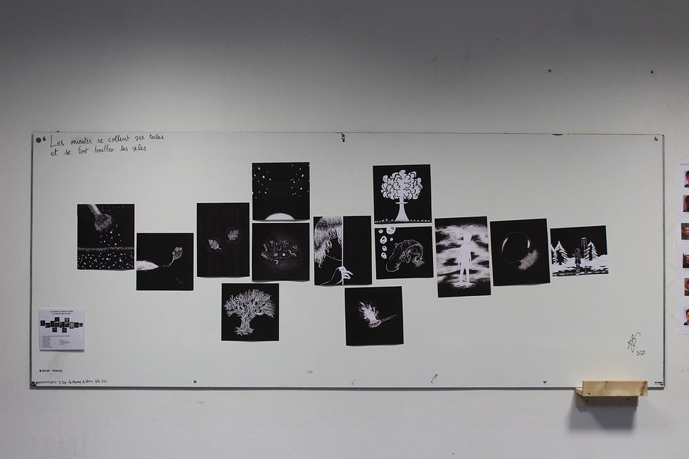 Les minutes se collent aux toiles et se font bouffer les ailes