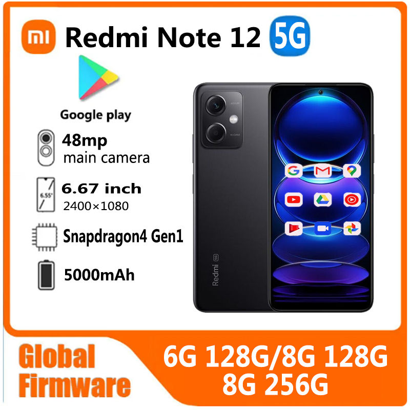 Xiaomi Redmi note 12 5G Smartphone global firmware 48MP 5000mAh 6.67" 33W Qualco