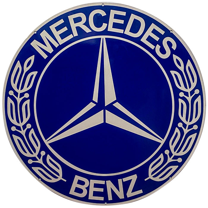 Mercedes Benz  American steel circular metal sign.