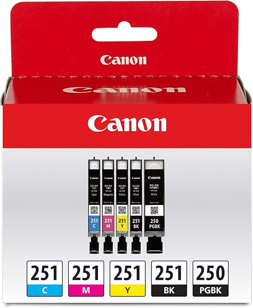 Canon PGI-250 CLI-251 5 Color Amazon Pack