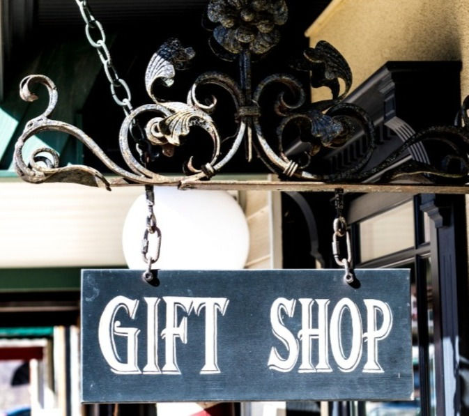 Image of a gift shop sign in a chalk style
