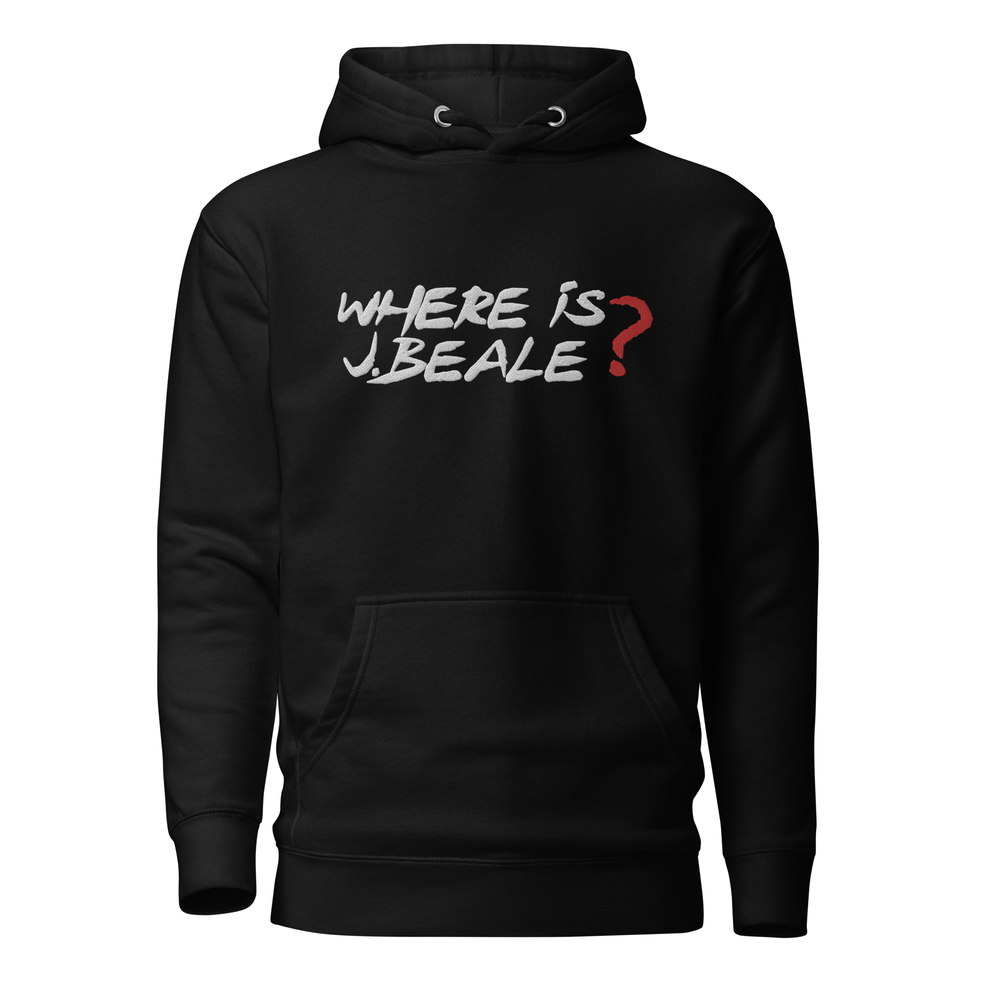 Where Is J.Beale ? Pullover Hoodie - Black/White/Red