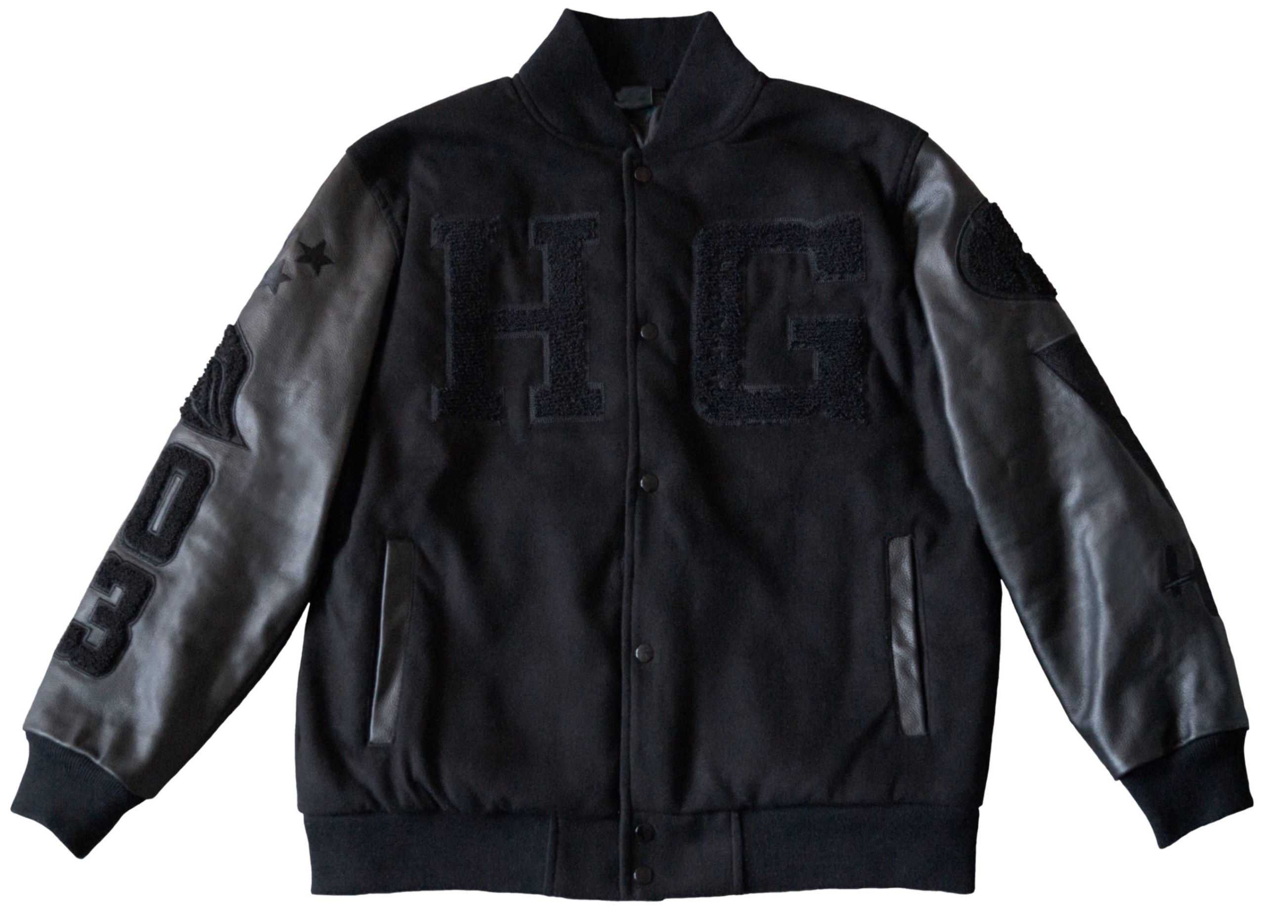 HG 5 Star Letterman Jacket - Black/Black