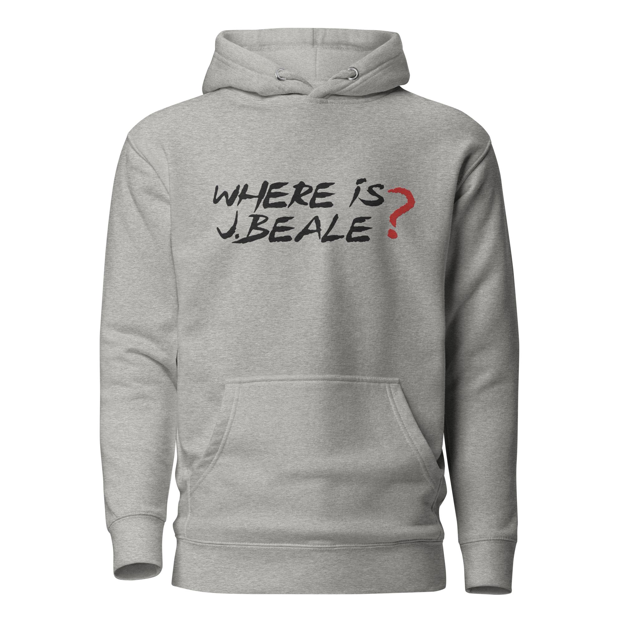 Where Is J.Beale ? Pullover Hoodie - Grey/Black/Red