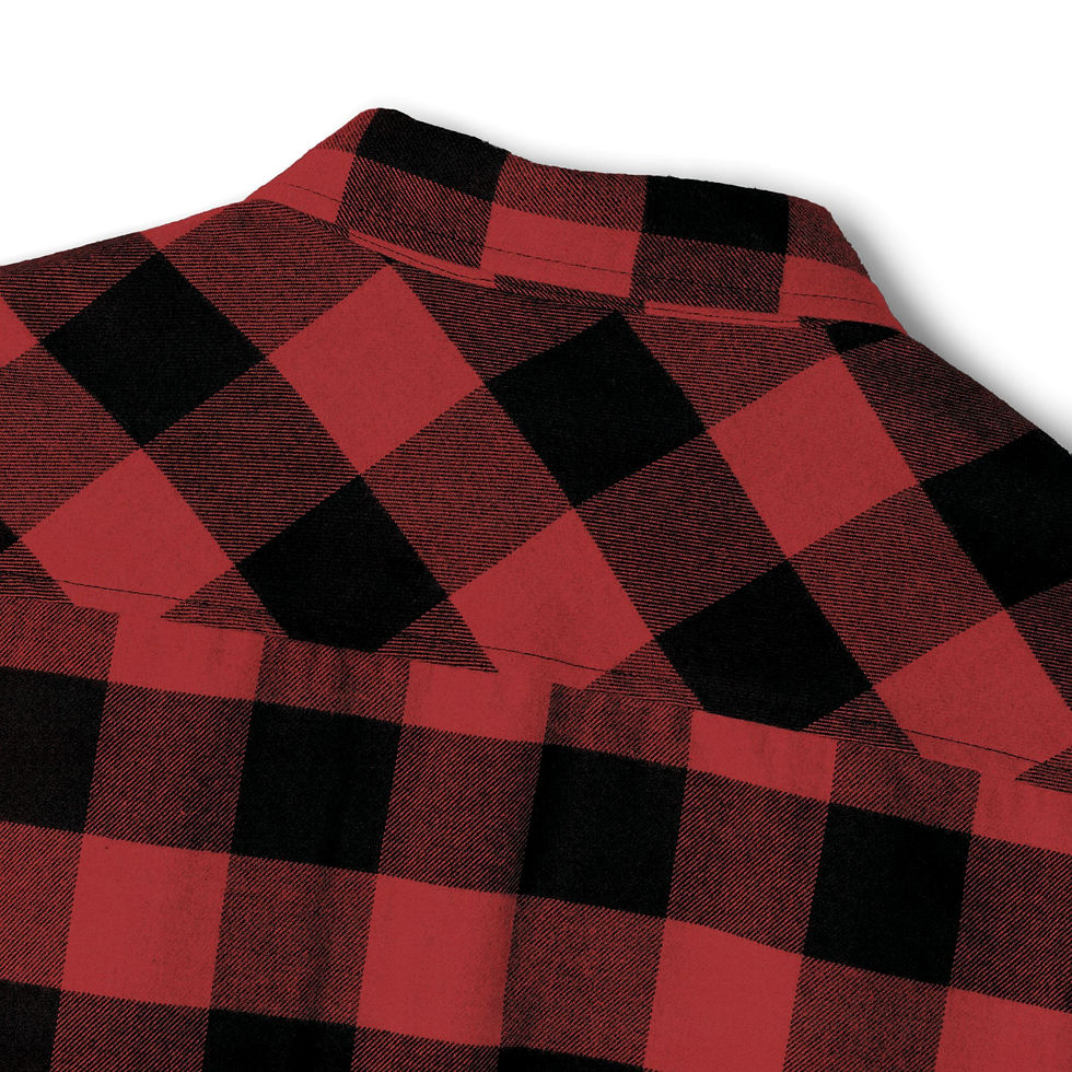 Thumbnail: Black & White Buffalo Plaid Flannel Shirt with Pumpkin Patch Pocket Patch