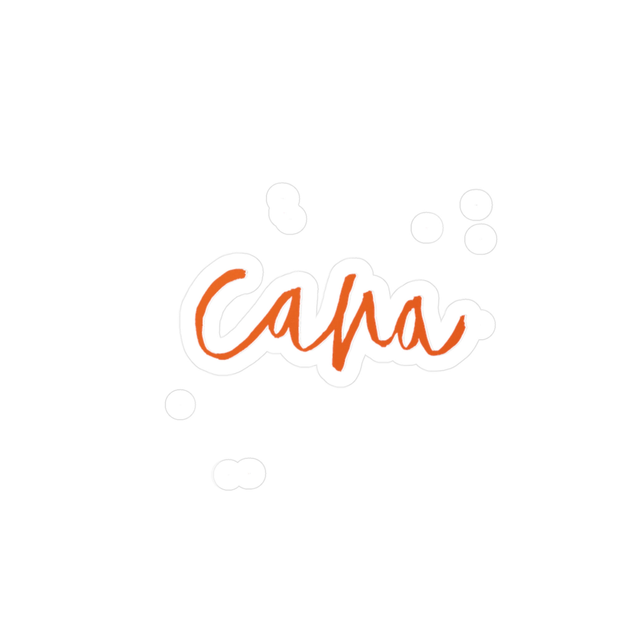 Cava Script Kiss-Cut Vinyl Decal — Handwritten Orange Logo Sticker