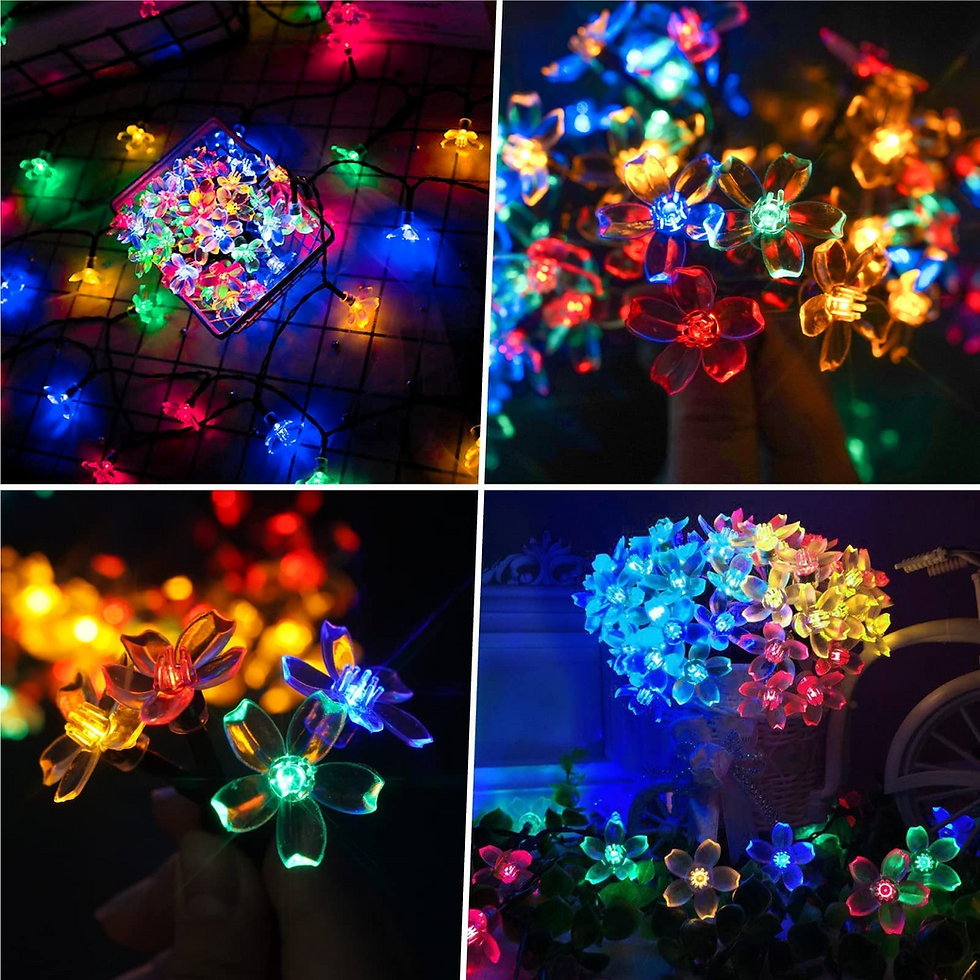 Thumbnail: SUDDUS 2 Pack Flower Solar String Lights Outdoor Waterproof