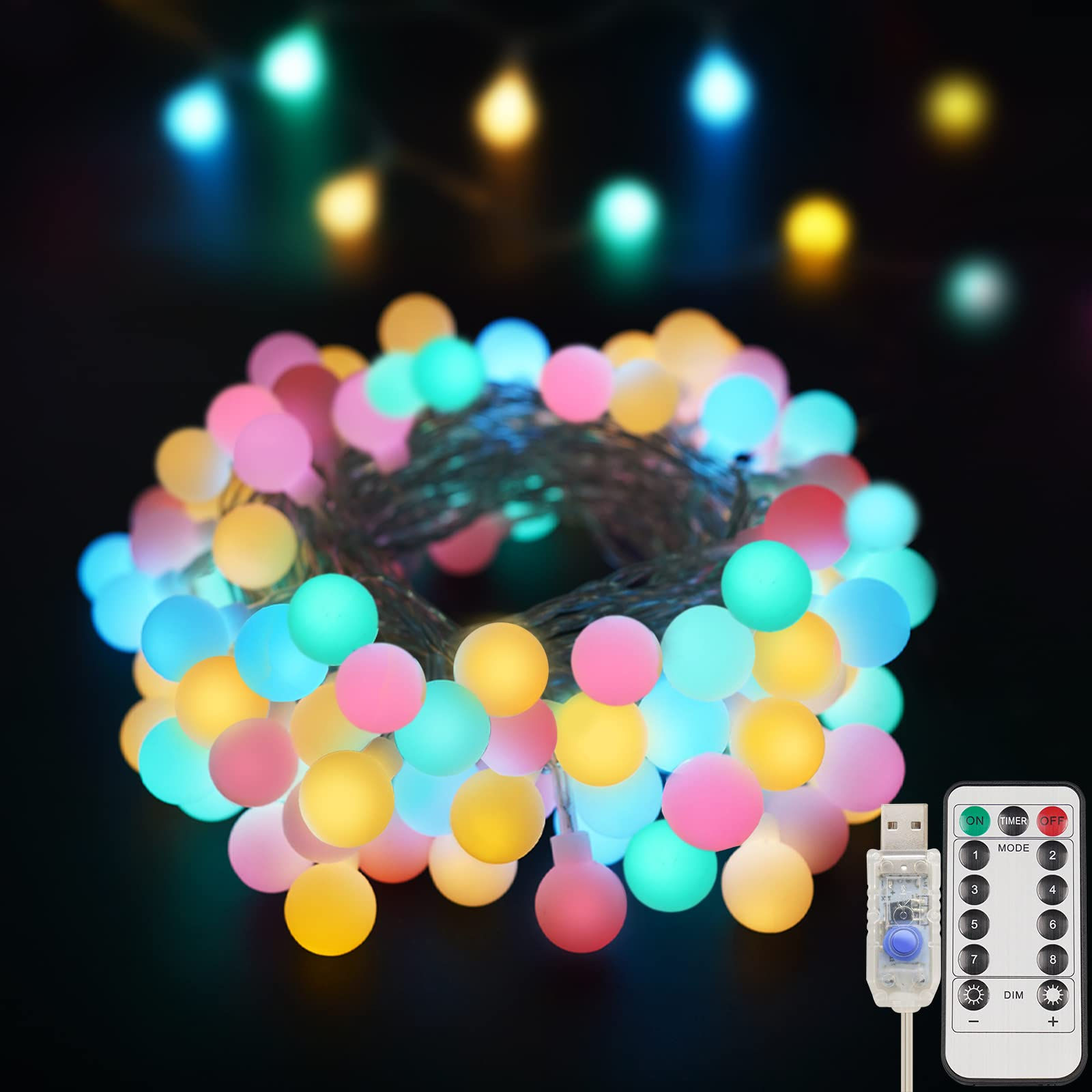 SUDDUS Globe String Lights Bedroom (Multicolor)