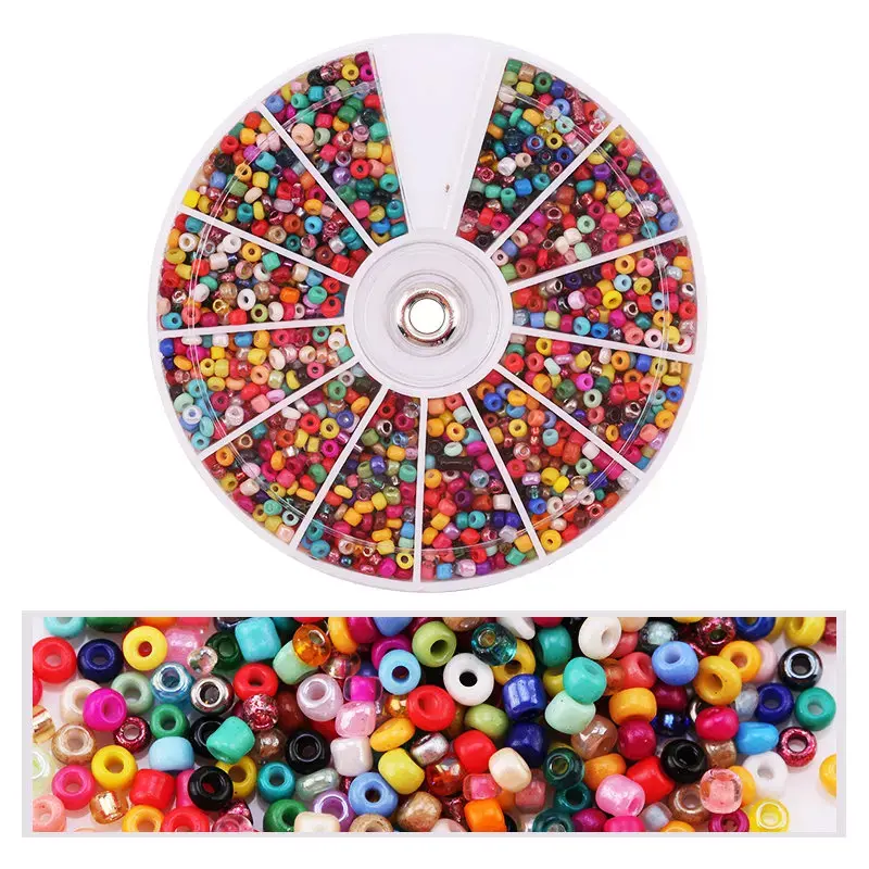 Küçük resim: 2000pcs/Lot 12Grids Glass Seed Beads Set Charms Jewelry Beads for Bracelet