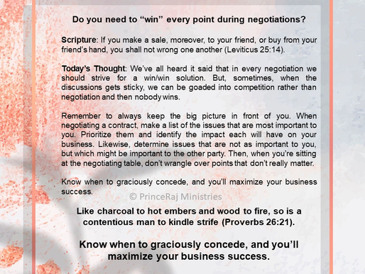 Do you need to “win” every point during negotiations?