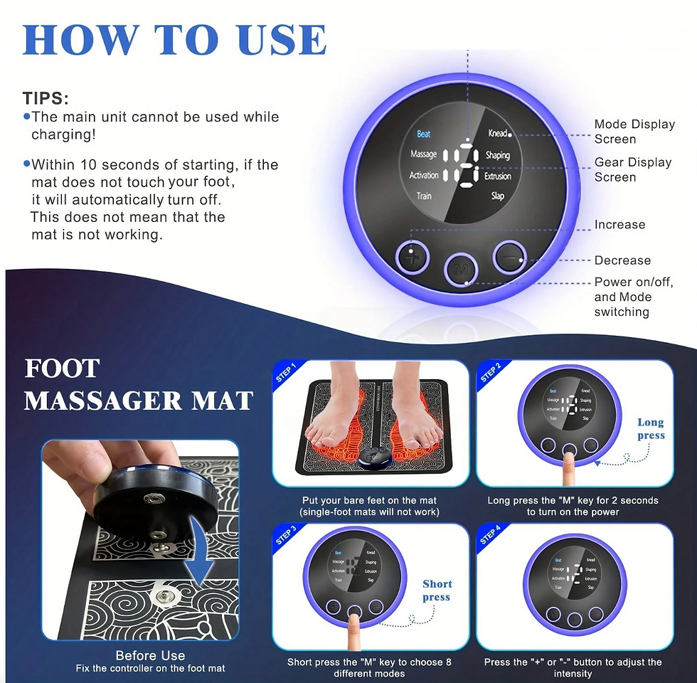 Miniatura: Portable Neuropathy Foot Massager Pad