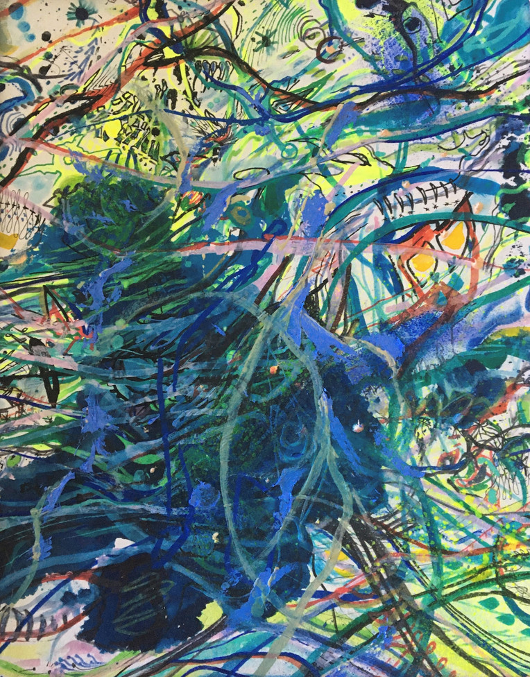 Ours - techniques mixtes sur papier aquarelle - 30x40 cm - 2021