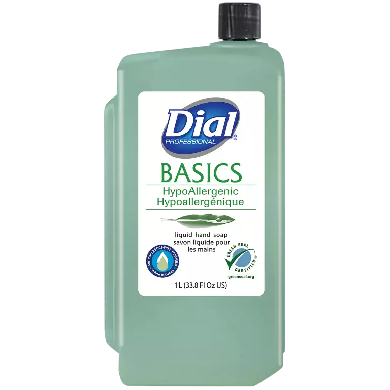 Dial Pro Basics Liquid Hand Soap Hypoallergenic Formula 1 Liter Refill 8 Case