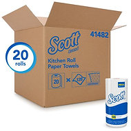 Scott® Paper Kitchen Towel 1-Ply White 128 Sheets Roll 20 Rolls Case