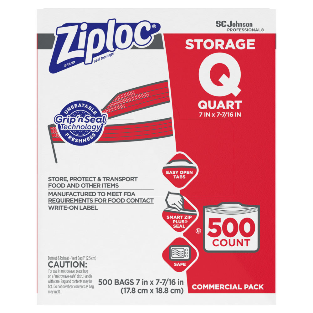 Zip Loc Storage Bags 1 Quart 500 Case