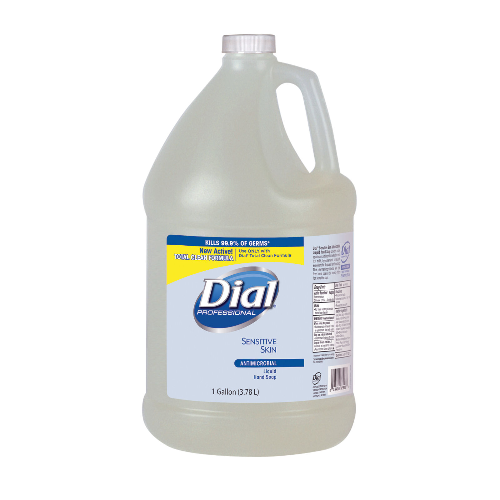 Dial Sensitive Skin Liquid Hand Soap Antibacterial Clear 4 Gal Case