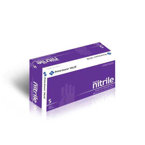 Prime Source Value Powder Free Black Nitrile Glove 2.2 Mil Small 1000 Case