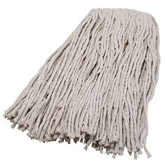 Cut-End Wet Mop 16 oz Cotton White 4-Ply 1-1/4" Band 12 Case