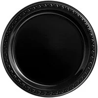Chinet Heavyweight 10.25" Plastic Plate Black 500 Case