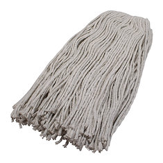 Cut-End Wet Mop #32 Cotton White 4-Ply 1-1/4" Band 12 Case