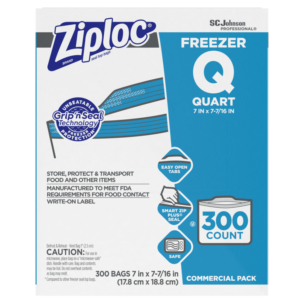 Zip Loc Freezer Bags 1 Quart 300 Case