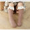Miniatură: LONG COTTON SOCKS WITH LACE – BROWN