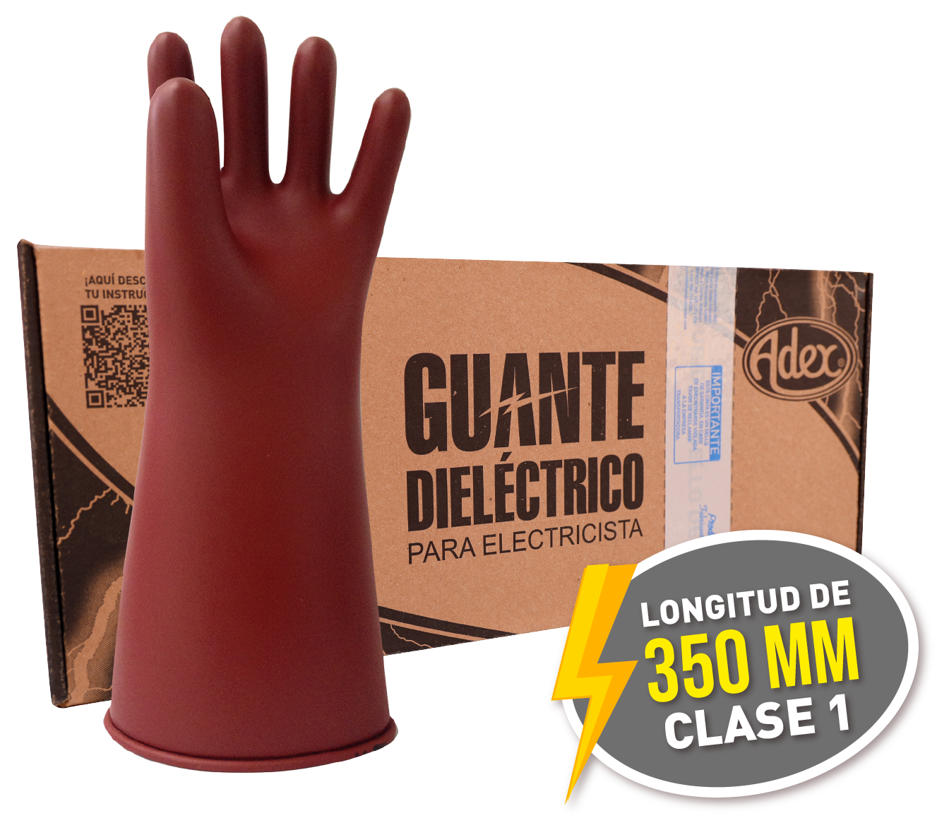 PAR DE GUANTE DIELÉCTRICO 350 CLASE 1 / Para manejo de electricidad