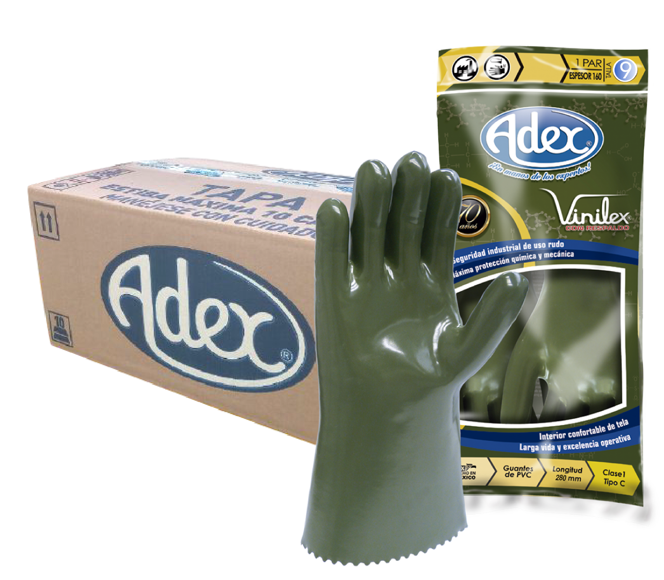 CAJA DE GUANTE VINILEX CON RESPALDO 280 / Uso industrial