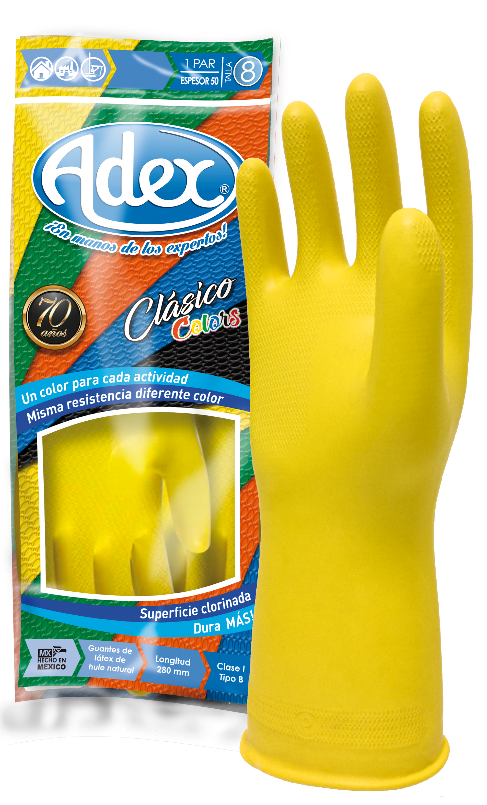 GUANTE CLÁSICO COLORS AMARILLO / Uso general y doméstico