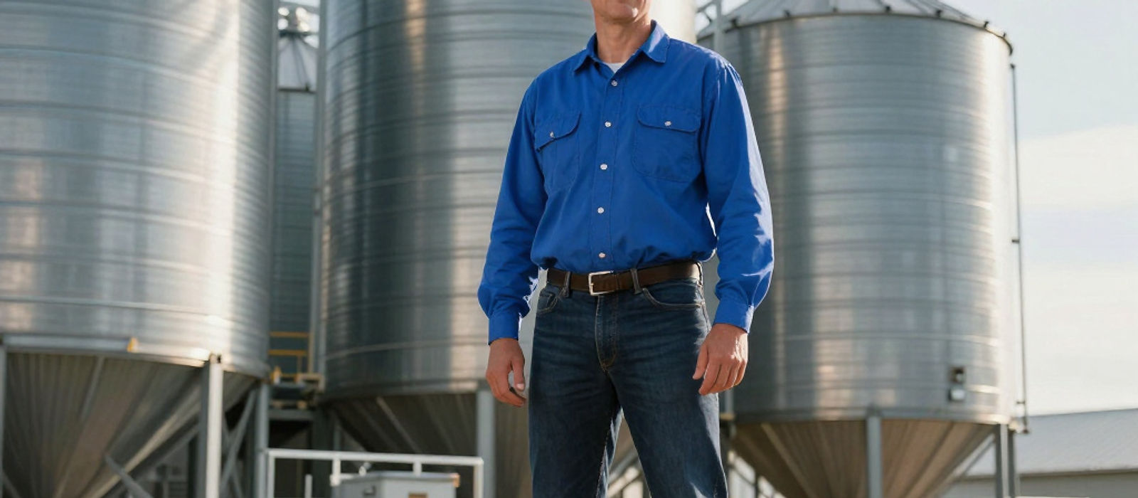 Grain silos on a farm