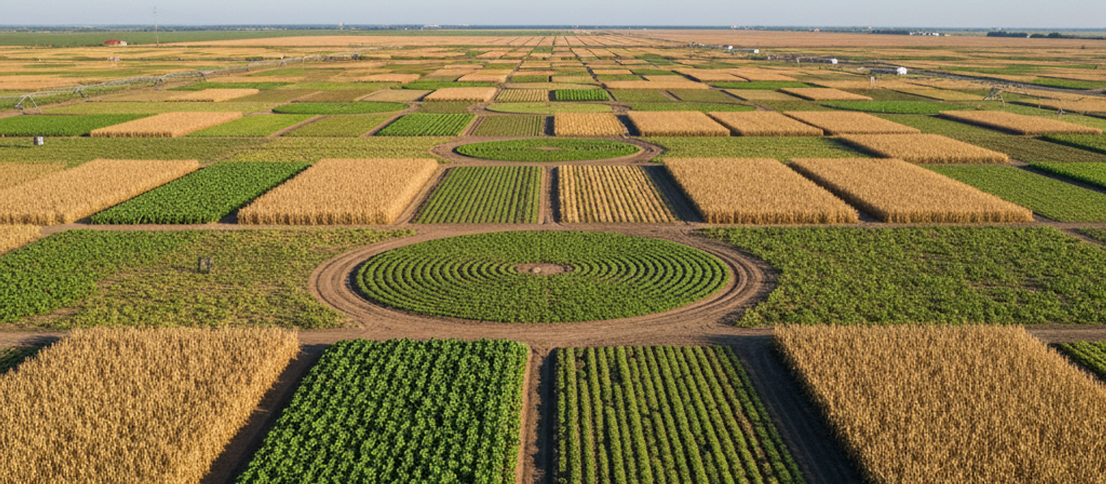 Farm paddocks seen from the air