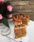 Caramel honey cake with walnuts