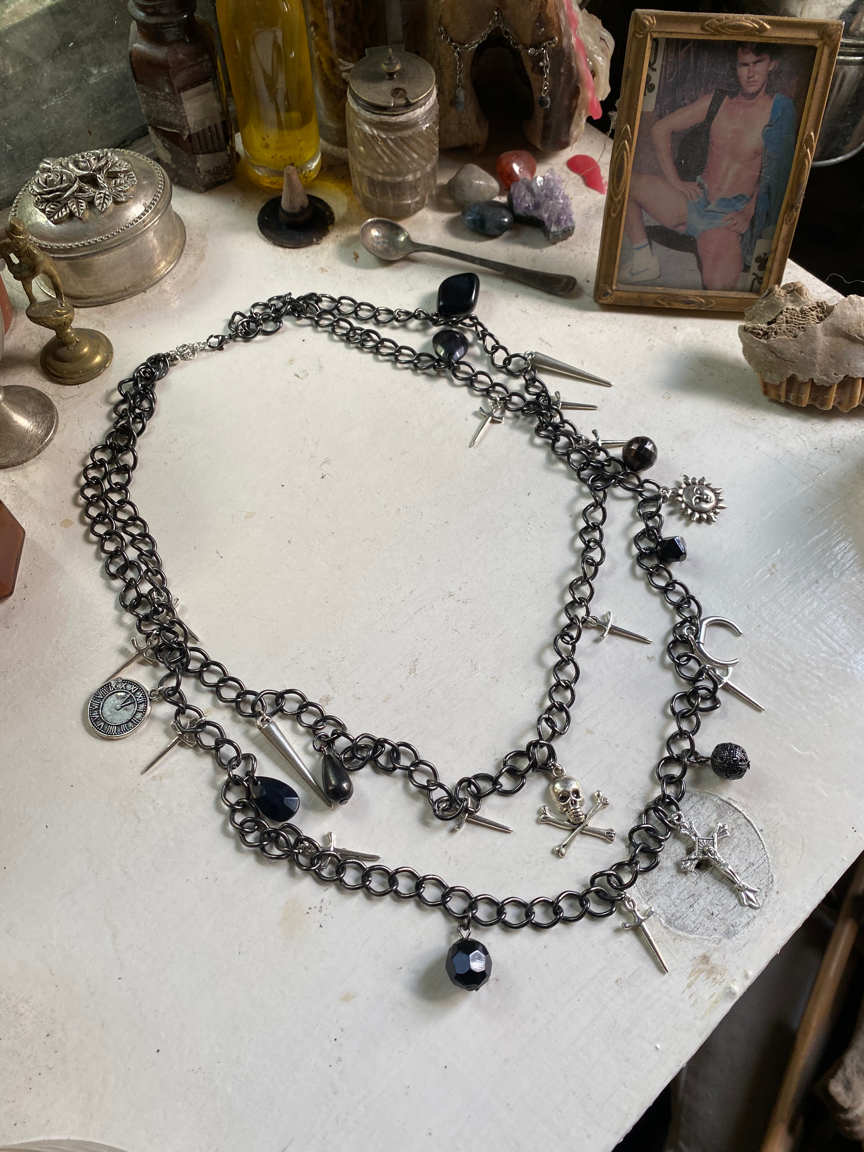 Double Black Chain Necklace