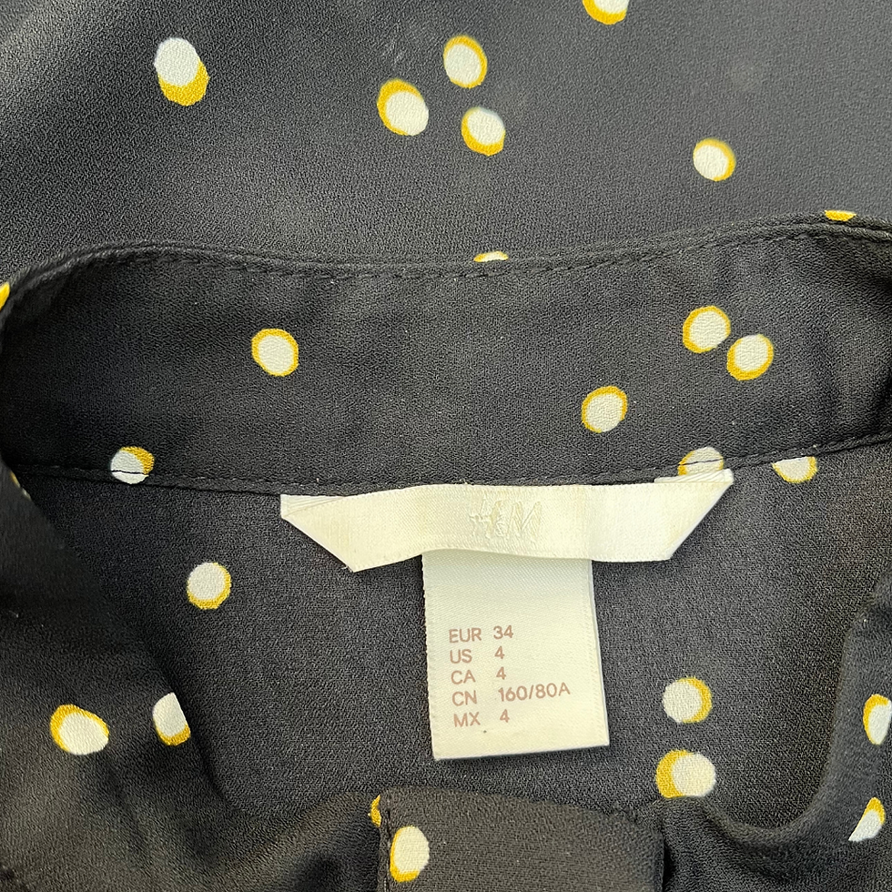 Thumbnail: H&M White and Black Polka Dot Shirt - Size 10