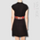 Thumbnail: Sandro Paris Black Silk Dress With Red Patterned Belt - Size Estimated S/M