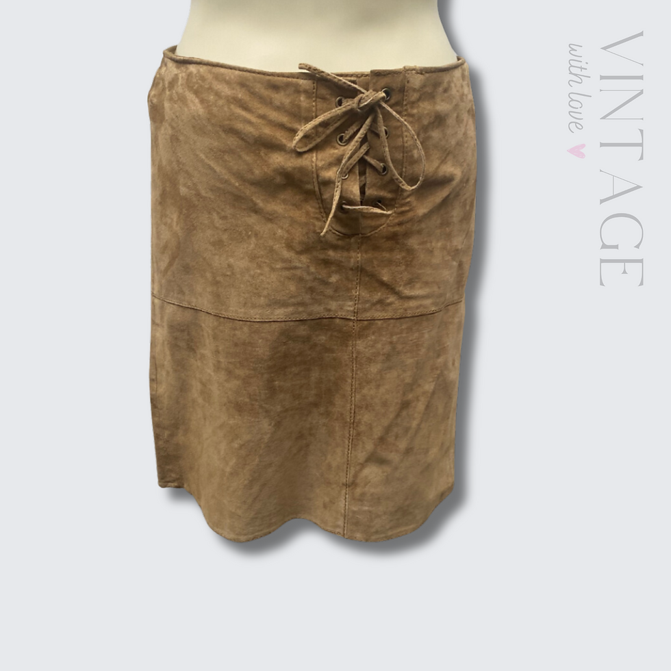 Morgan de Toi Tan Leather Skirt - Size 38
