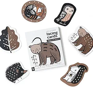 forest animal lacing cards 