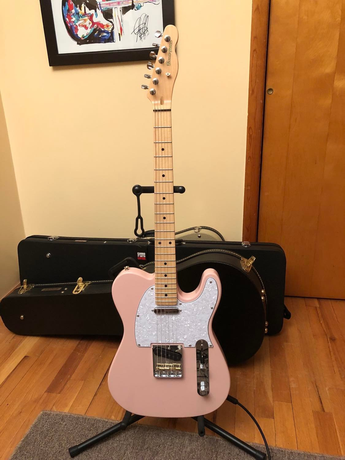 BarrettVintage Shell Pink Tele Style Guiar