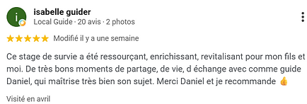 Avis google-stage de survie