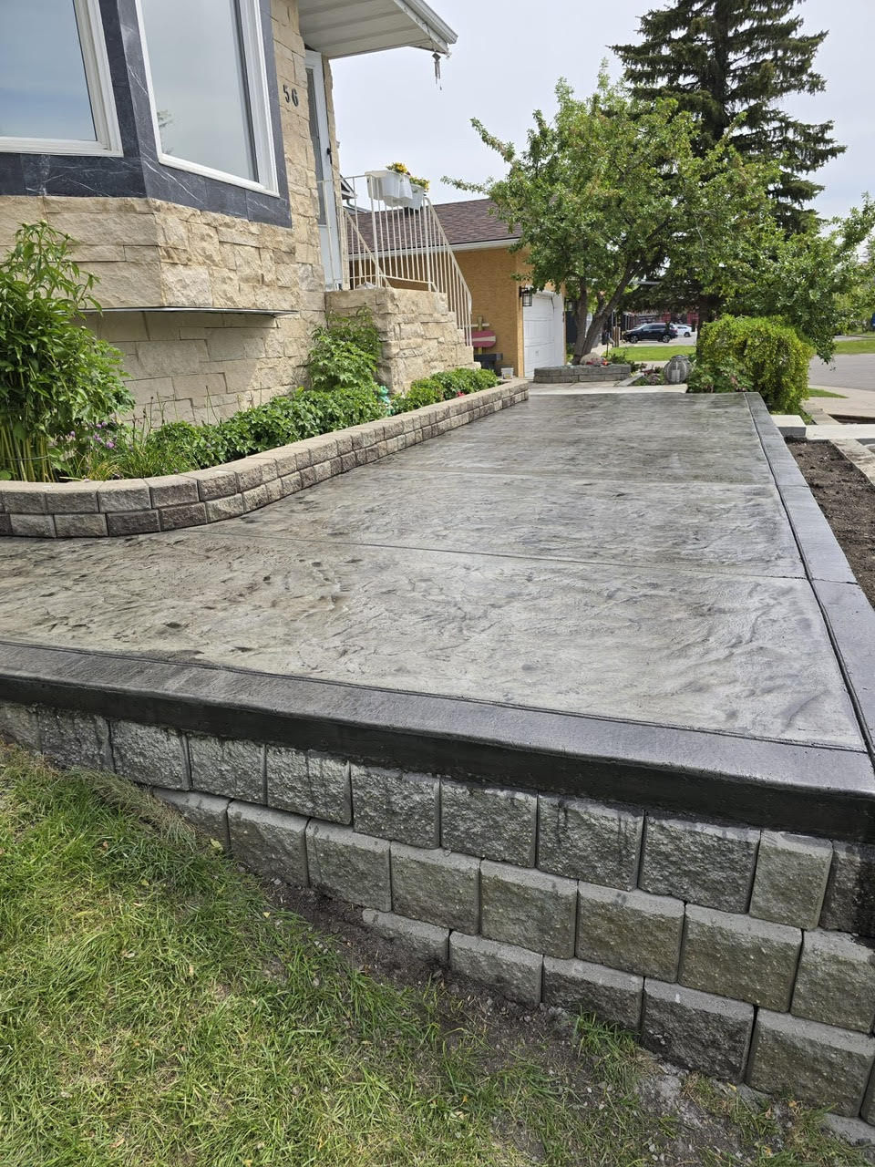 Calgary Stamped Concrete Patio Front Yard