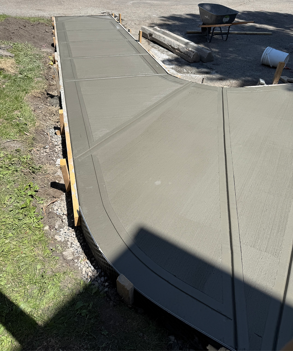 Calgary Concrete Sidewalk Curved 3-Way