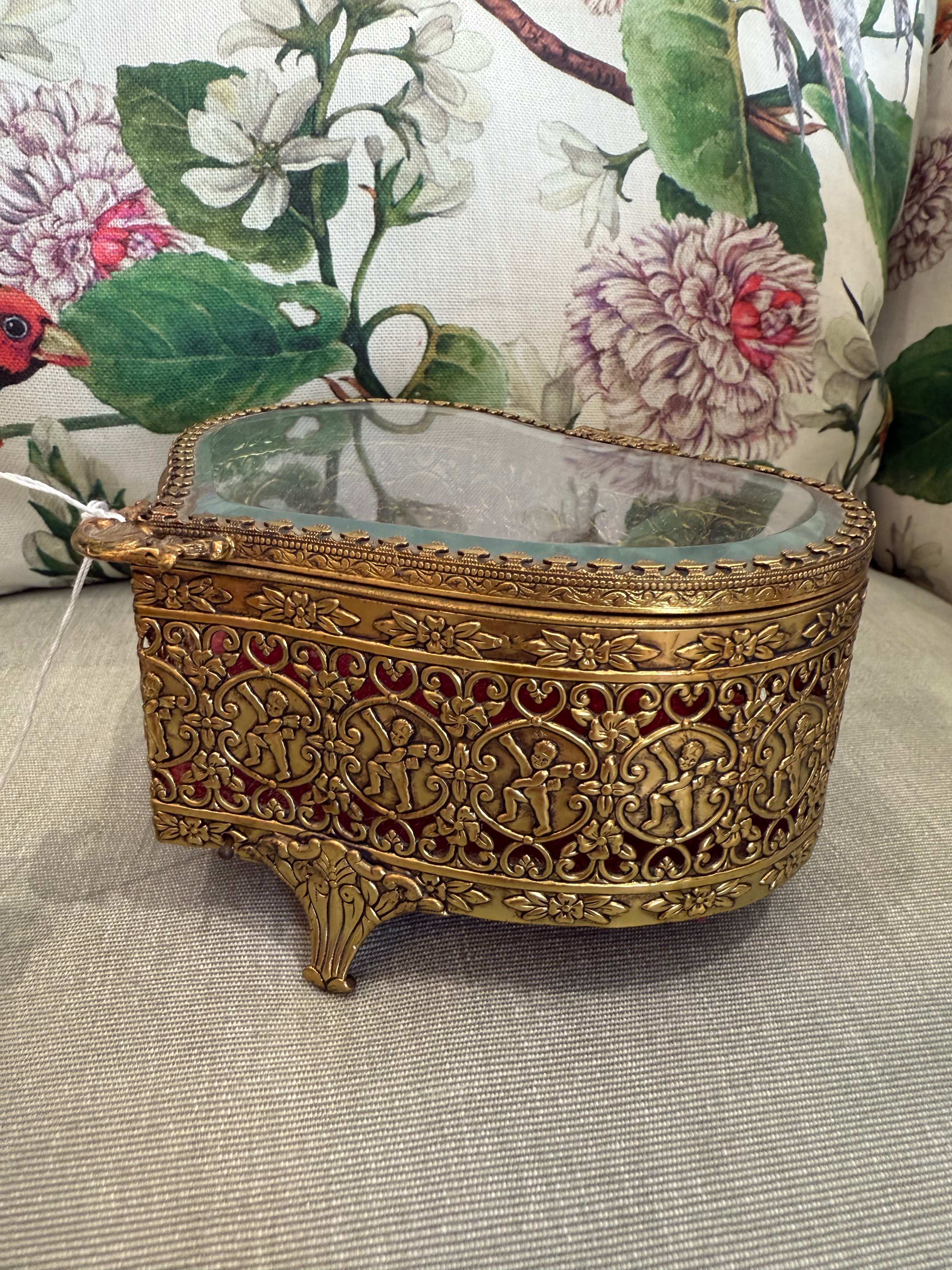 Vintage Bronze Jewellery Box